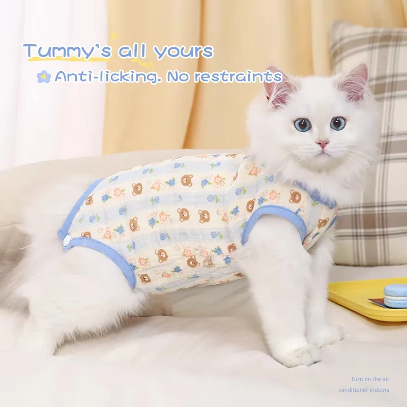 Cat anti-hair belly care clothes Kitten neutering weaning mother cat cotton winter surgery warm autumn and winter clothing