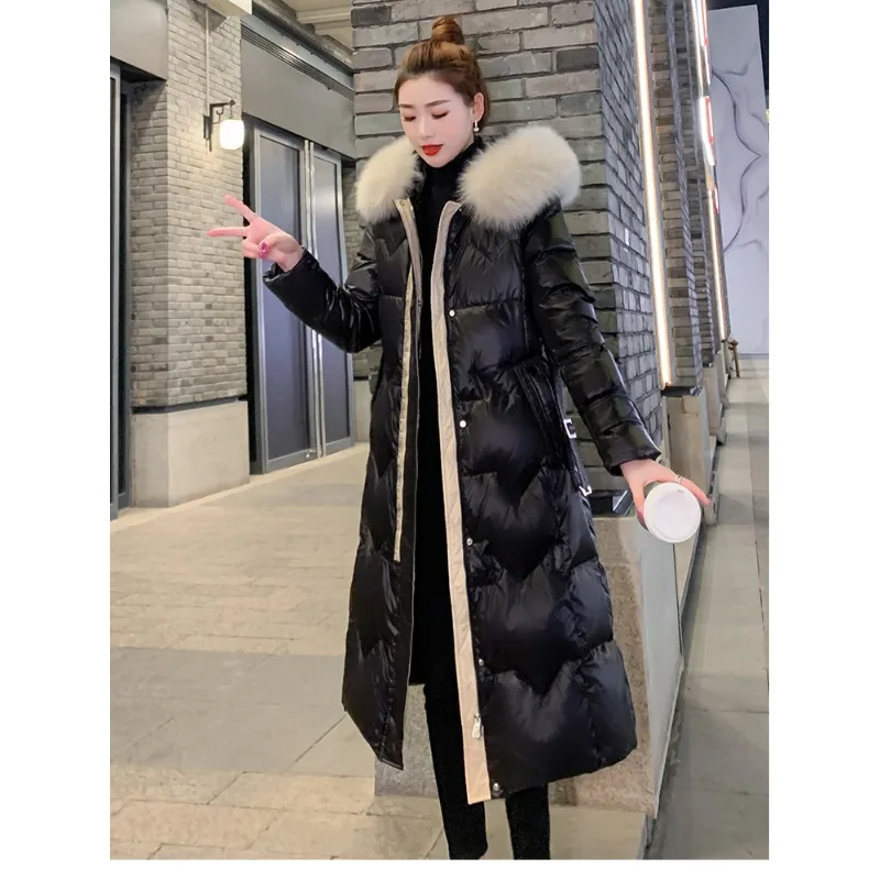 

Women Winter Down Coat Waterproof Long Thick Puffer Hooded Black Female White Duck Jackets Outwear Tops Clothing Q554