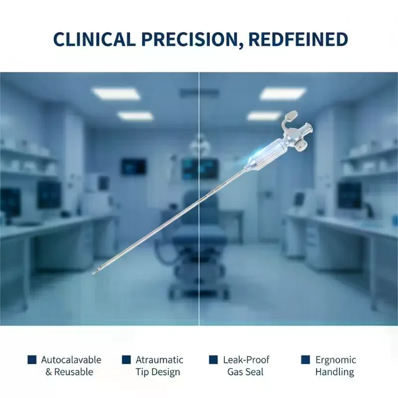 Reusable Needle for Laparoscopic Surgery, Spring-Loaded Insufflation Needle for Safe Abdominal Access & Pneumoperitoneum
