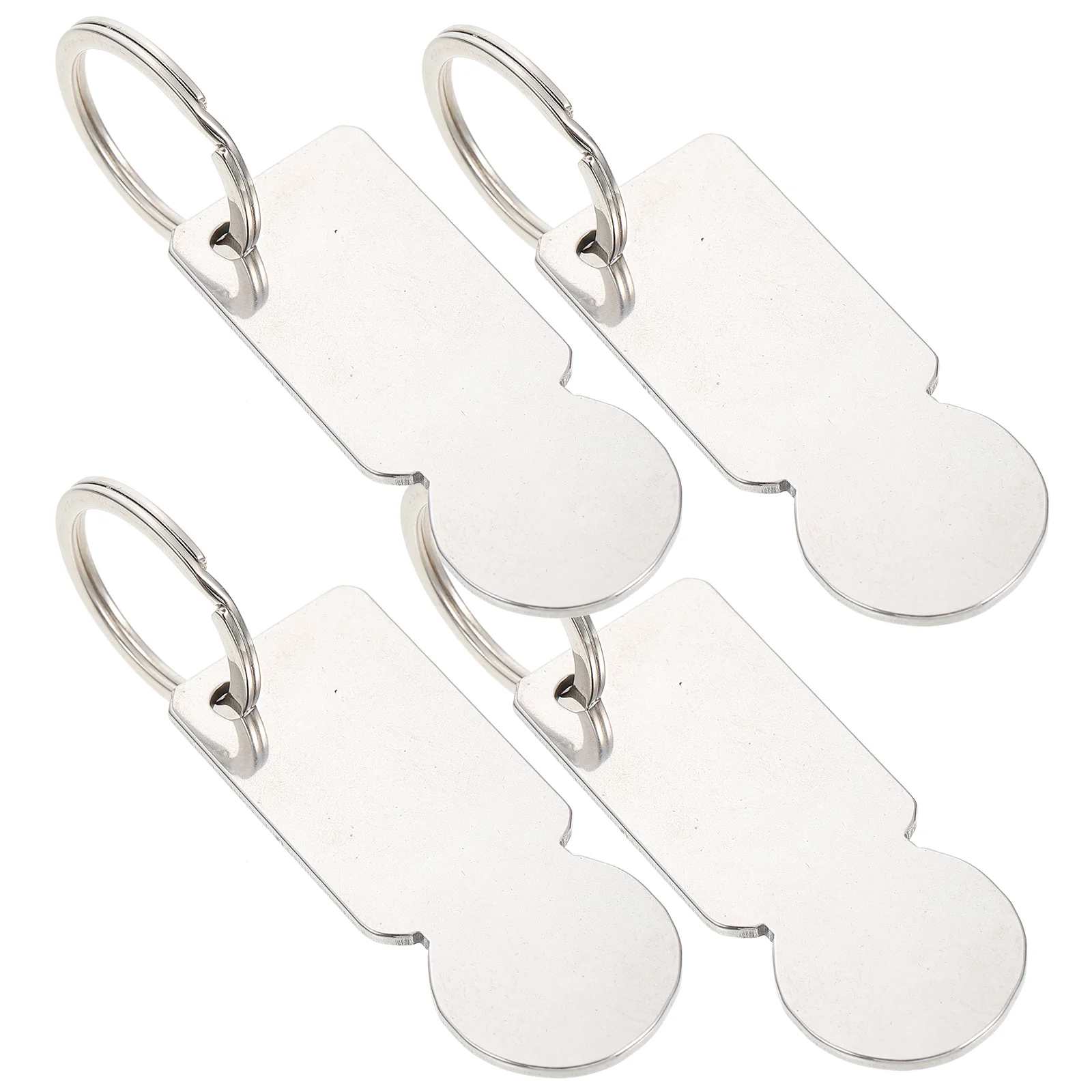 4 Pcs Key Chain Cart Token Man Carts Shopping Keychain Zinc Alloy Opener Tokens Buckle