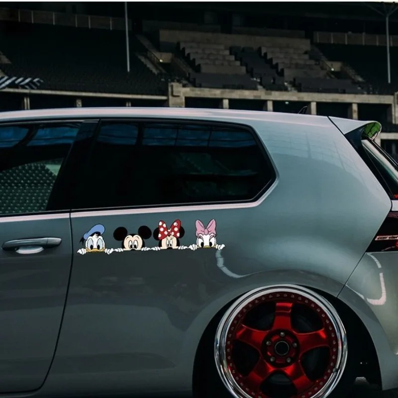 Novo mickey minnie bonito adesivo de carro cobrindo arranhões cobrindo desenho animado adesivo de corpo personalizado criativo adesivo à prova d'água