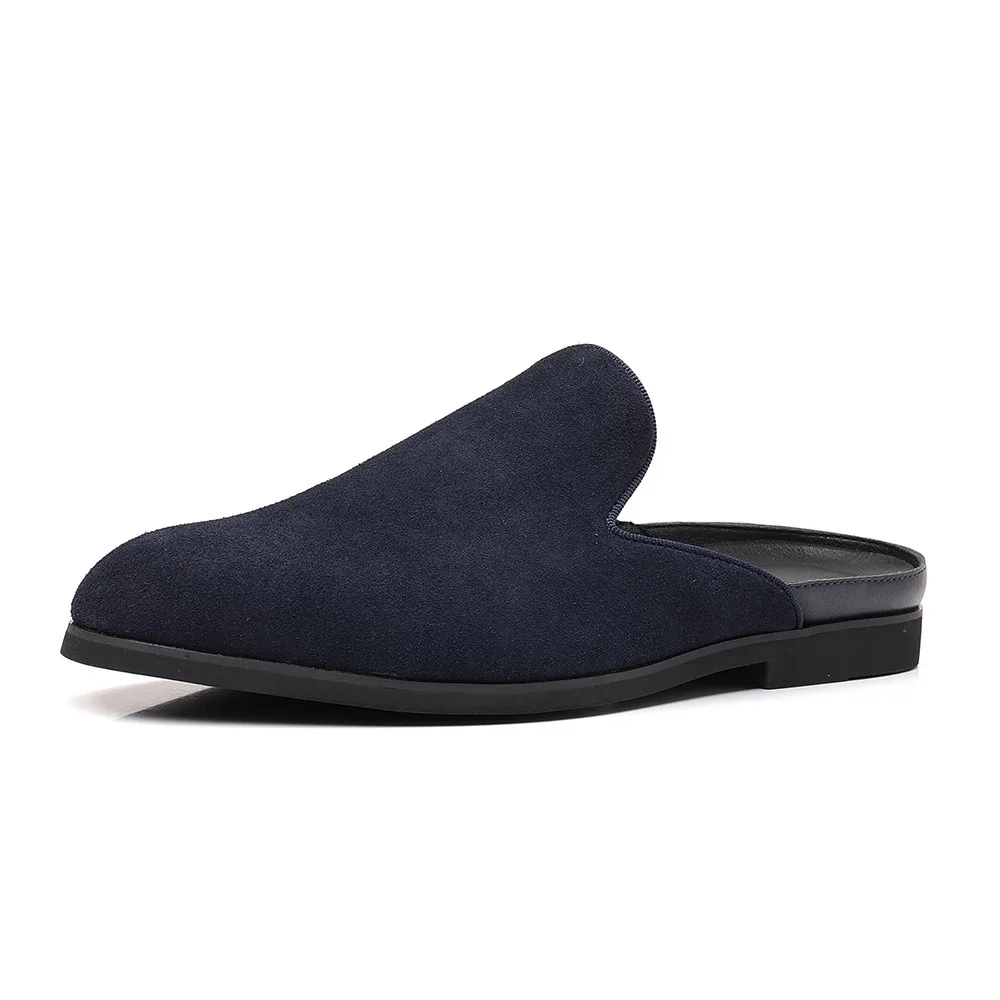 Suede Mules for Man Loafers Formal Slippers for Man Designer Shoes Half Slippers Man Mules Homme Chinelas Para Hombres Pantofole