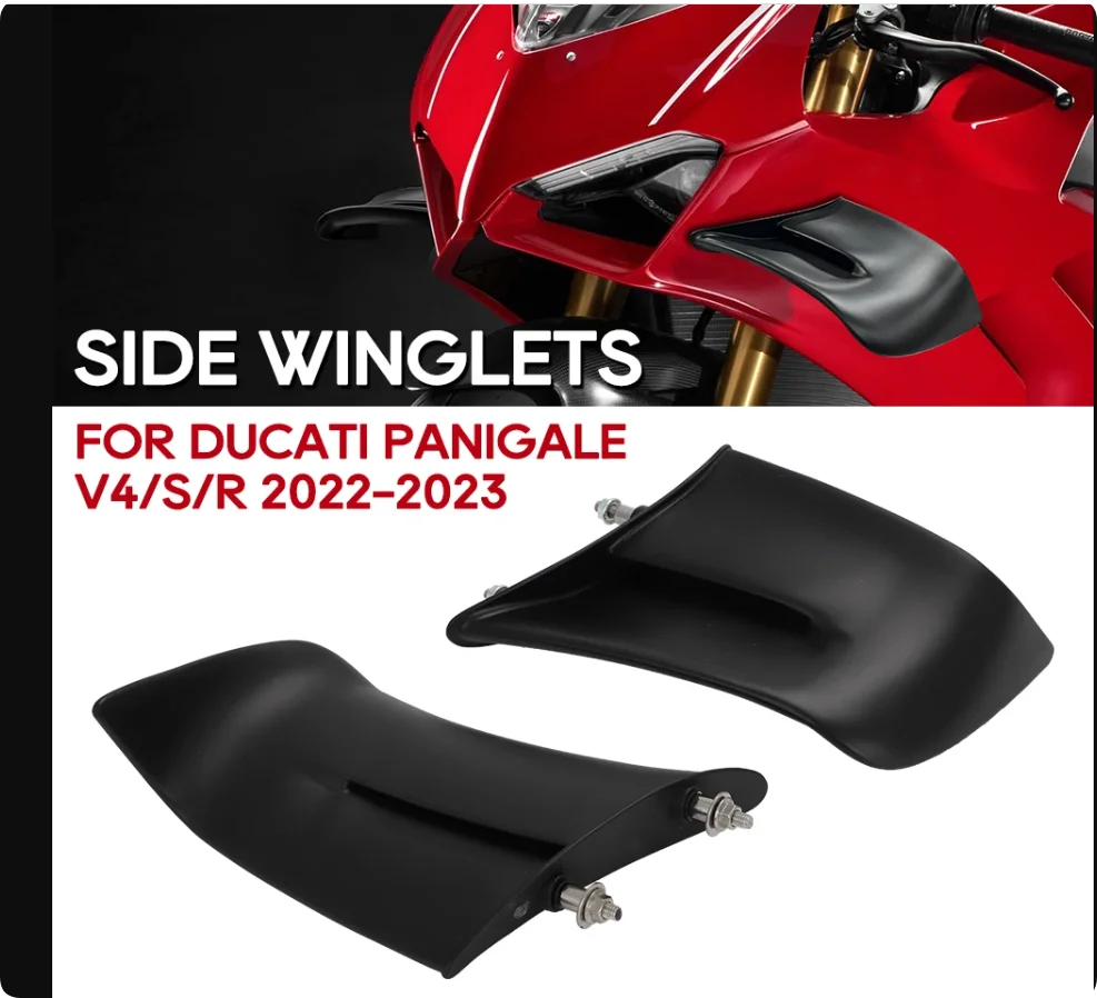 

Motorcycle For DUCATI PANIGALE V4 V4S V4R SP 2022 2023 Motorcycle Front Fairing Side Winglets Air Deflector Kit Matte black