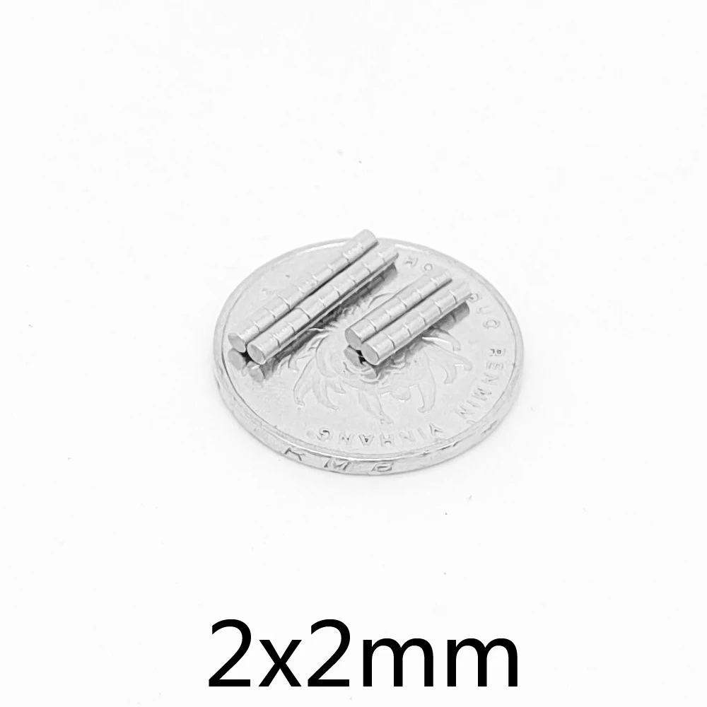 100~5000PCS 2x2 mm Mini Small Round Neodymium Magnet 2mm*2mm Rare Earth Magnet Disc 2x2mm Strong Powerful Magnetic Magnets 2*2