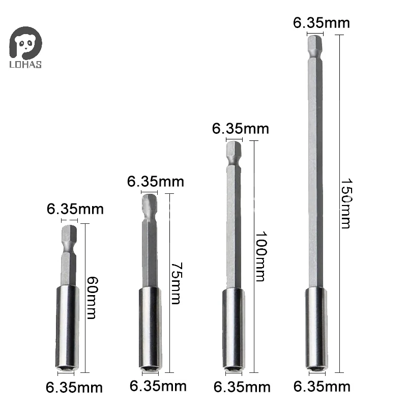 Hexagonal Handle Extended Connecting Rod Magnetic Screw Bits Extension Rod Long Handle Screwdriver Tip Holder Non-slip Hand Tool