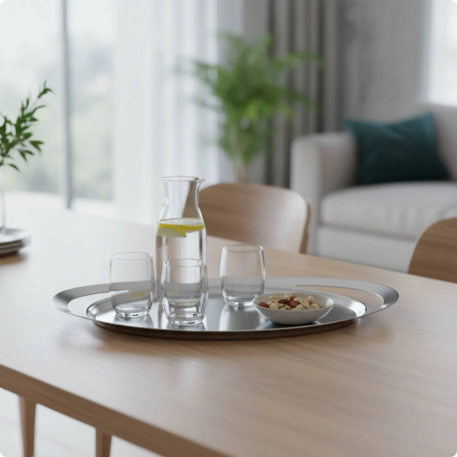 Oval Serving Tray Mirror Polished Stainless Steel Tray Oval Serving Platter Mirrored Sleek for Hosts, Dining Table, Parties