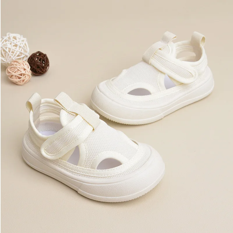 Summer New Breathable Children Sandals Casual Elastic Fabric Top Rubber Soft Sole Baby Sandals Boys Girls Summer Sports Shoes