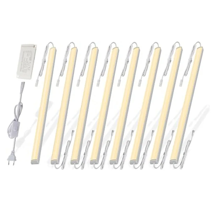 

Under Cabinet LED Light Bars 8pcs 12" V-Shape 16Watt 1600Lumens 3000K