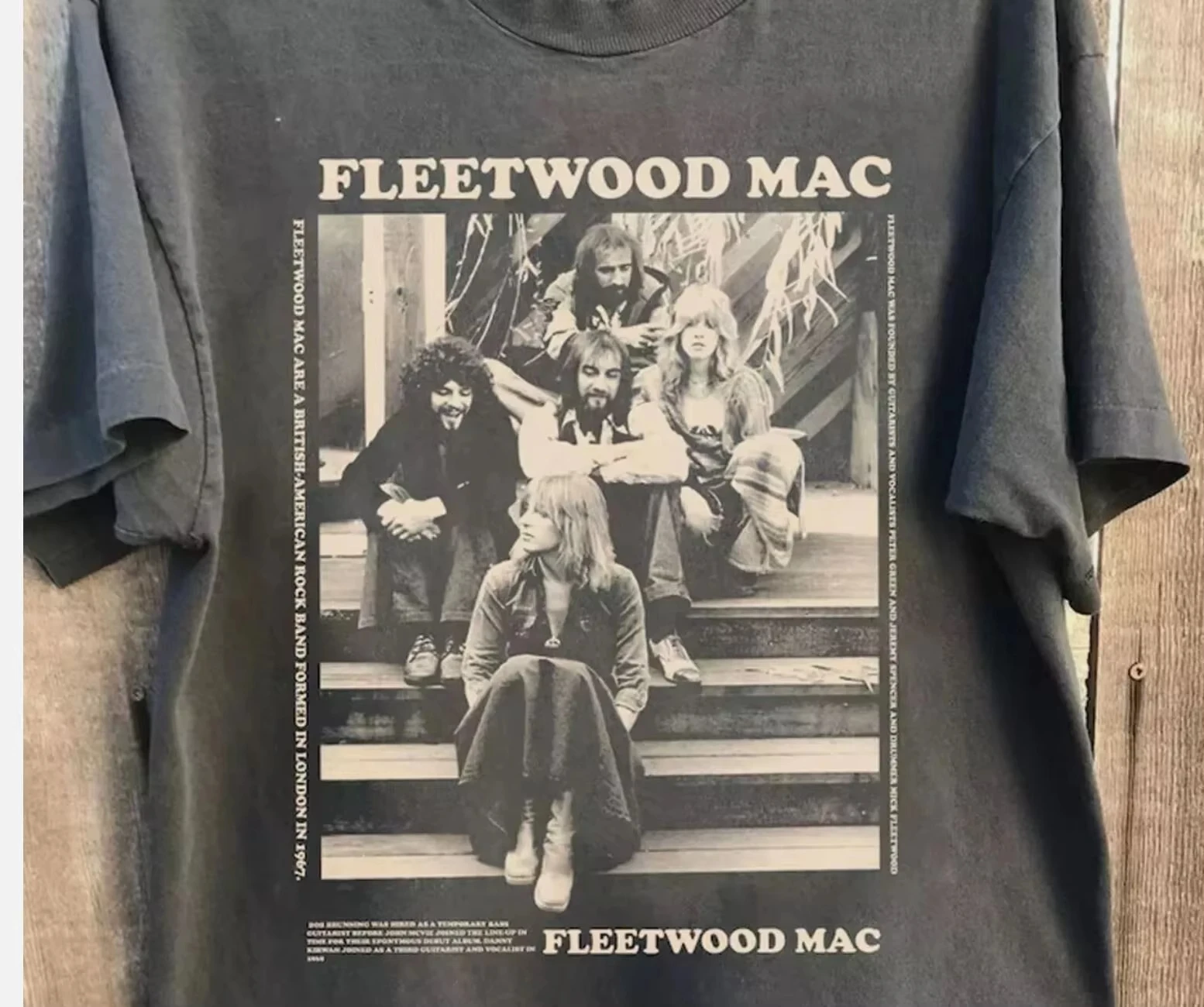 Fleetwood Mac World Tour Charcoal Grey T-shirt, Men's and Women's Printed T-shirt, Summer Fashion Men's Casual T-shirt