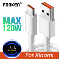 120W for Xiaomi Mi9 6 5 5S 5C 5X 5S USB Type C Cable Fast Charging USB-C Charger Data Cord 6A Quick Charge Wire For Oppo VOOC