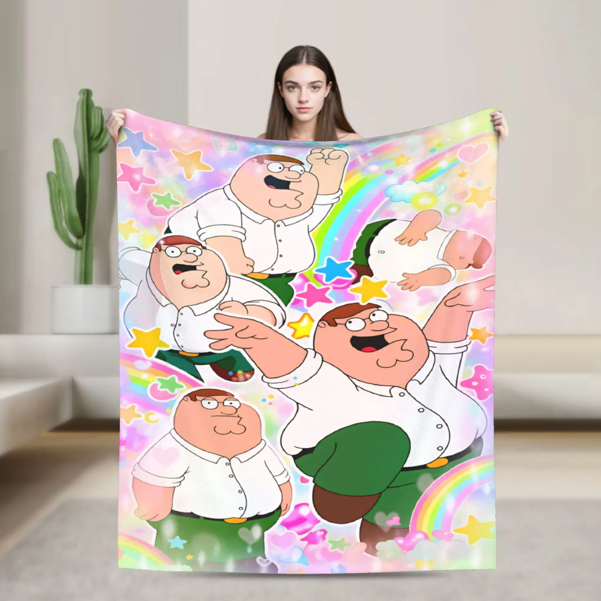 Peters Griffins Familys Guys Blanket  Warm Soft Funny Plush Throw Blanket For Outdoor Camping Flannel Bedspread Bed Cover