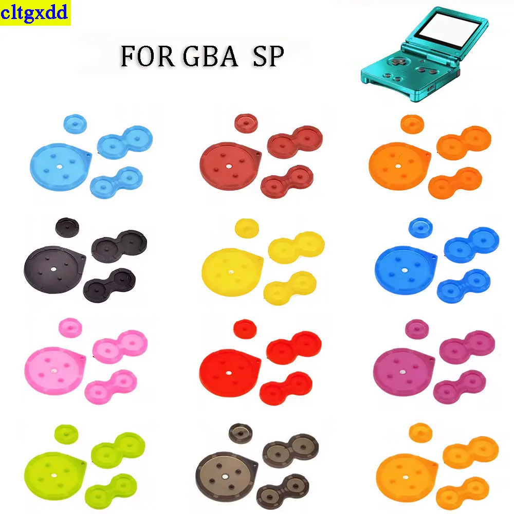 

cltgxdd 1 set FOR GBA SP high-quality conductive rubber button contact pad silicone hinge and nut 12 colors