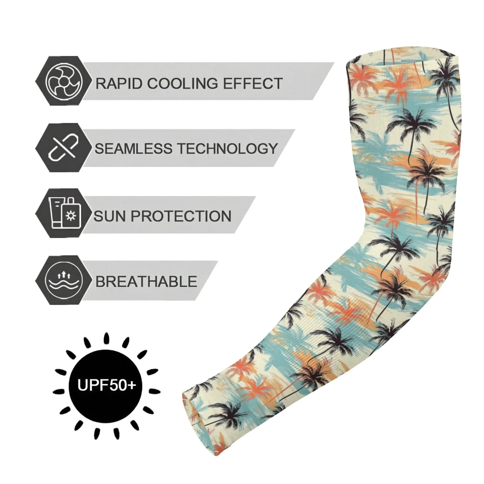 

Модные дышащие противоскользящие рукава с принтом кокосовых пальм в стиле ретро, ​​унисекс, защитные рукава для садоводства, езды на велосипеде, пешего туризма