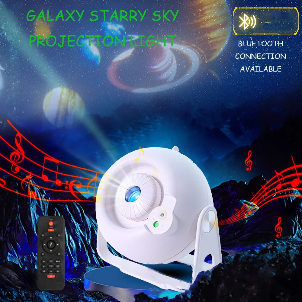 LED Starlit Sky Projection Light Bluetooth Connection Available Dreamy Starry Sky Projection Light for Children's Gifts Parties