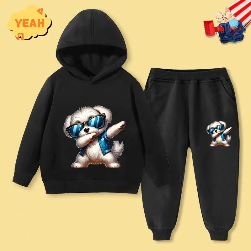 Autumn/Winter Disney Anime Trendy Fashion Versatile Casual Men's and Women's Middle aged Children's Long sleeved Hoodie Set