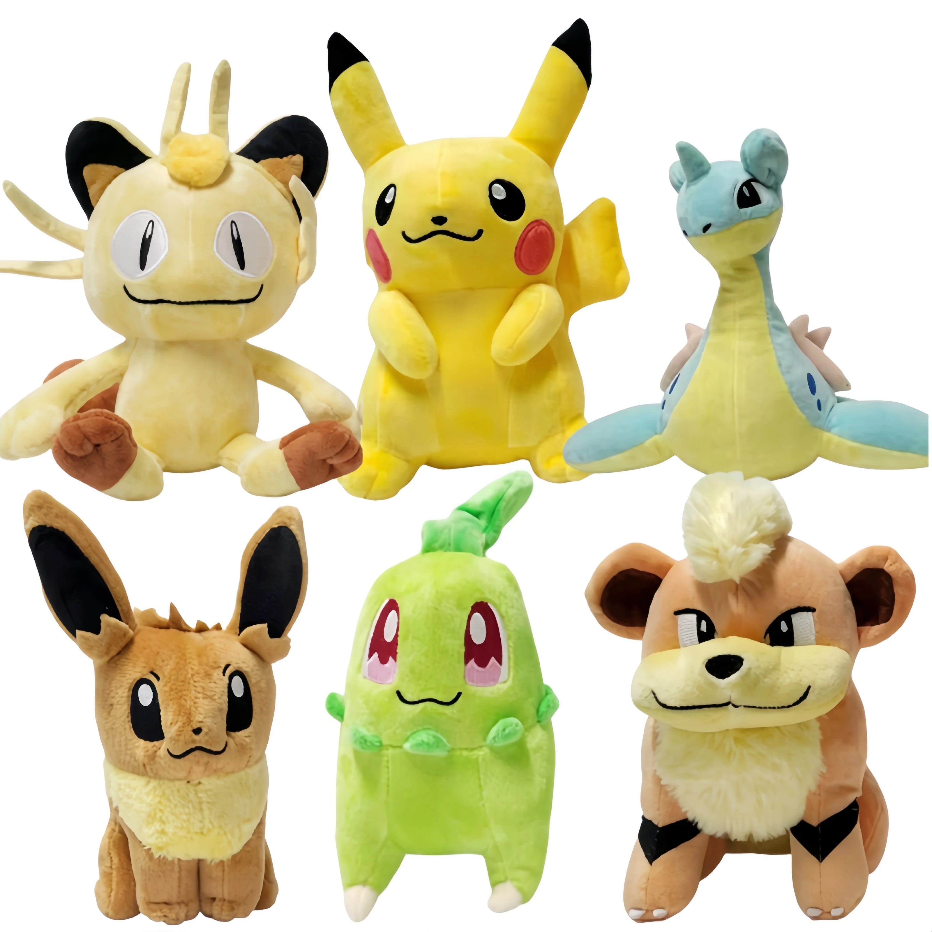 Pokemon Plush Toy Chikorita Plushie Totodile Cyndaquil Peluche Charmander Squirtle Bulbasaur Stuffed Doll Eevee Growlithe Doll