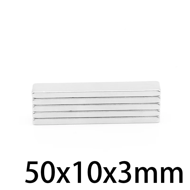 2/5/10/15/20/30PCS 50x10x3mm Block Strong Powerful Magnets N35 Long Permanent Magnet 50x10x3 Quadrate Neodymium Magnet 50*10*3