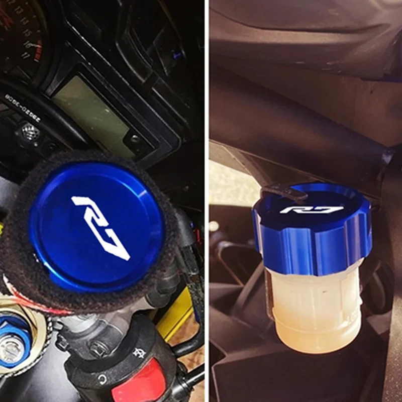 

Для YAMAHA R7 YZFR7 YZF R7 YZF-R7 2021-2025 мотоциклетная передняя и задняя крышка бачка тормозной жидкости, защитная крышка цилиндра, носок