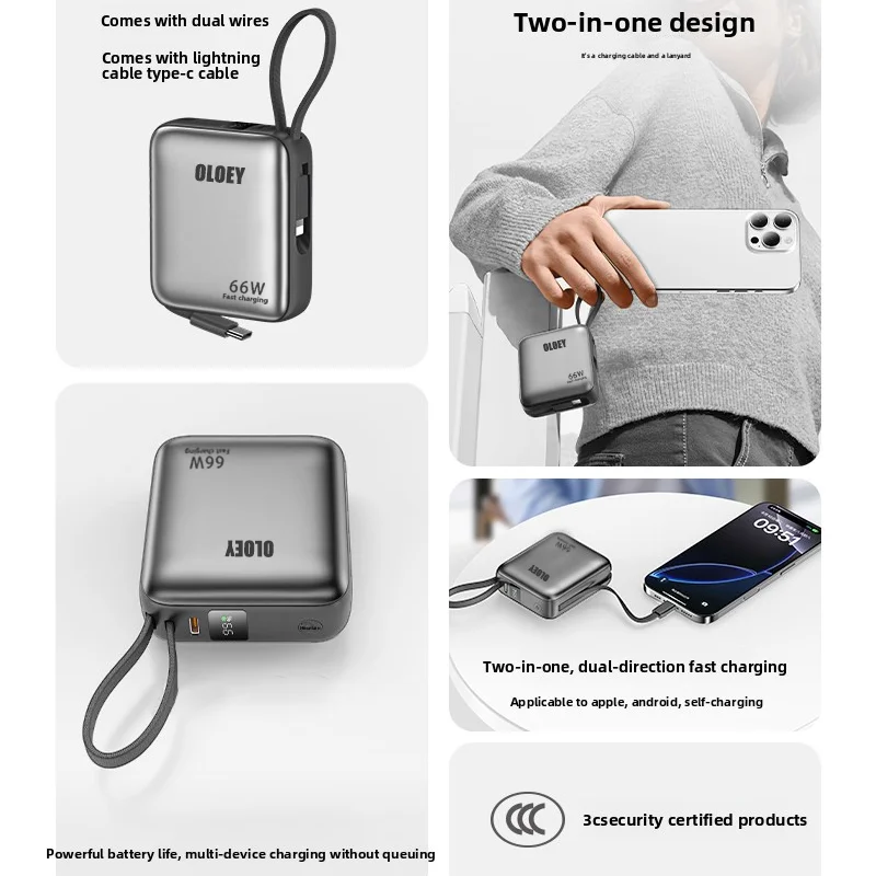 66W 100000mAh Power Bank Fast Charging PD 22W Portable Mini PowerBank for iPhone 17 16 15 Xiaomi External Battery Charger - view 3