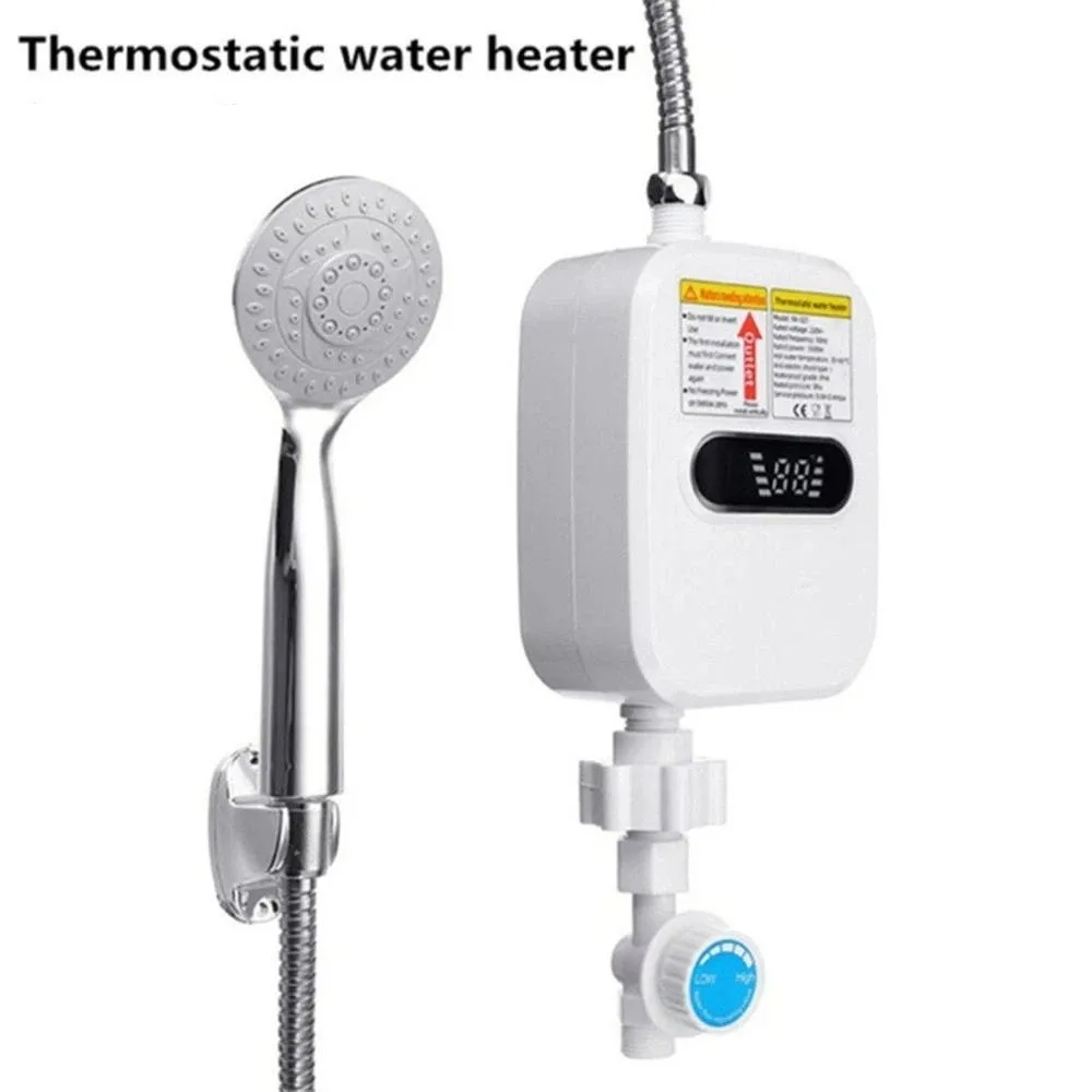 LCD Temperature Display Instant Electric Water Heater Waterproof 3500 W Power Electric Shower Heater Quick Heating Fast Heating
