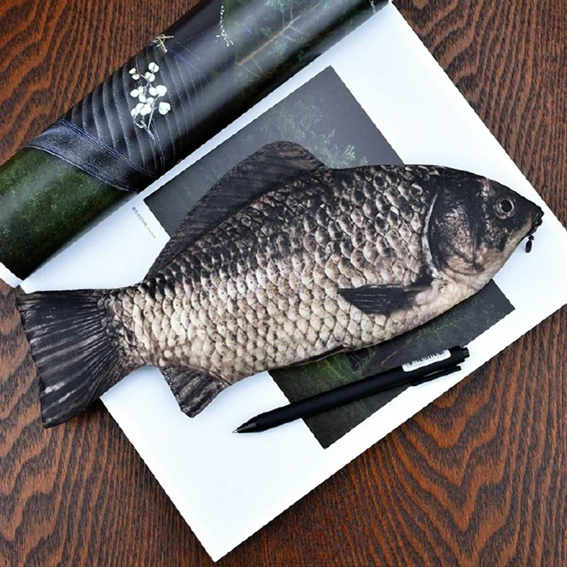 

Creative Fish Pencil Box Large Capacity Upgrades School Gift Fun Fountain Pen Bag Home Office Storage