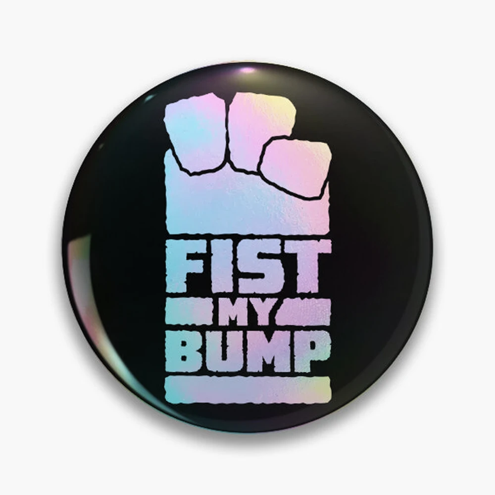 Fist My Bump Space Alien Pin Holographic Star Heart Pin Brooches Laminated Button Fashion Accessory