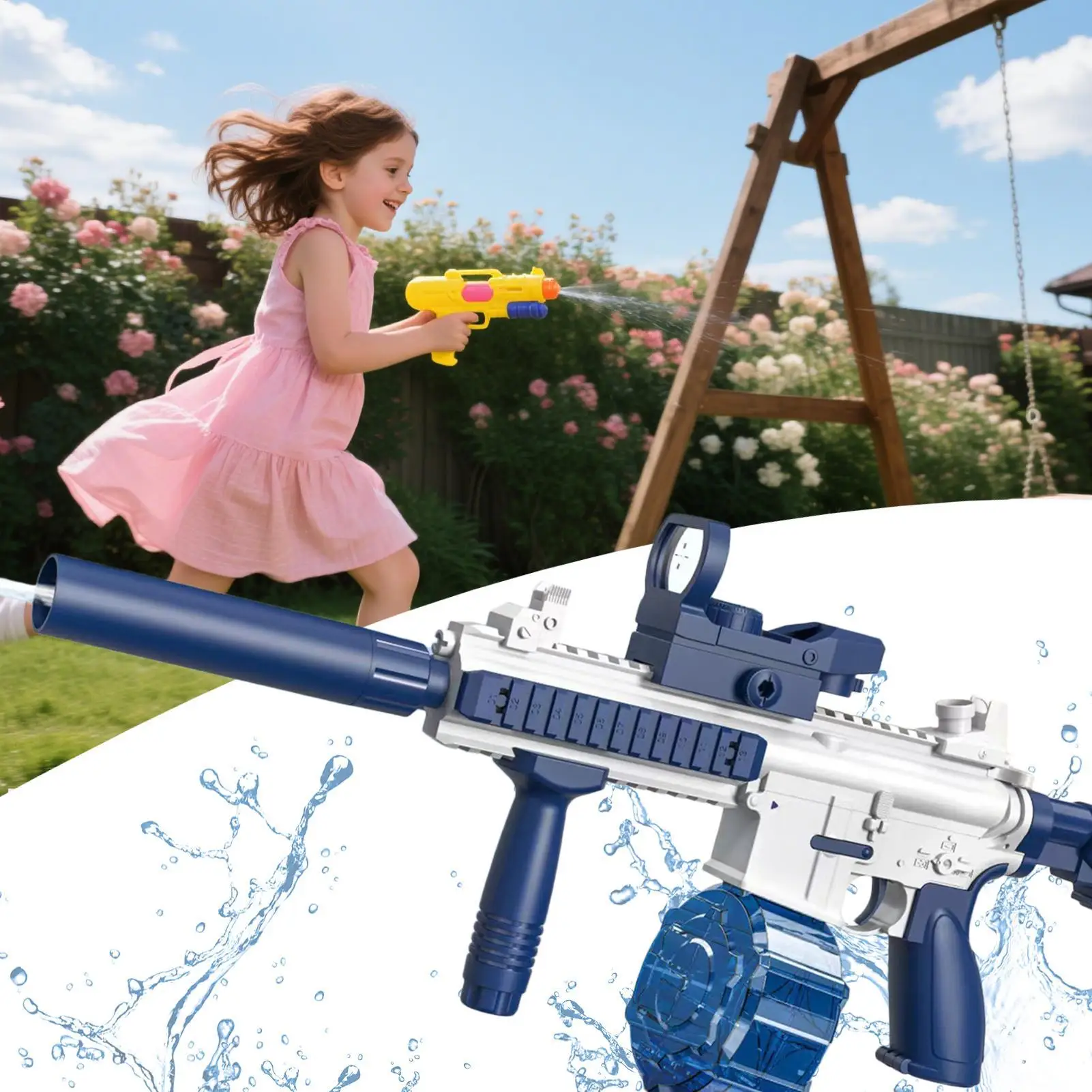

M416 Summer Water Gun Electric Pistol High-pressure Full Automatic Shooting Water Beach Toy Gun For kid Children Boys Girls