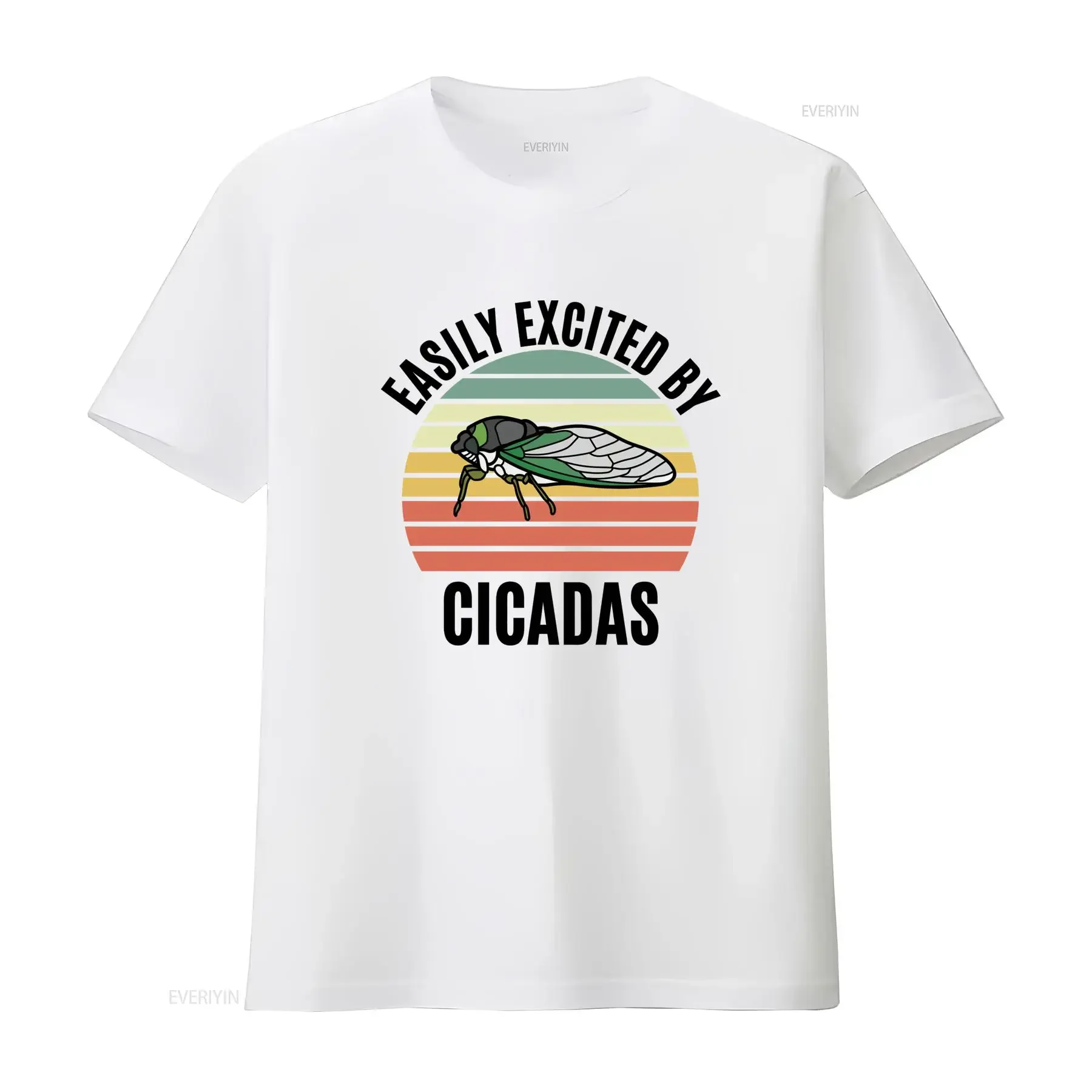 Summer Cicada T Shirt Easily Excited By Cicadas Funny Insect Bug Entomology Design vintage Washed Slightly Soft Stylish homme
