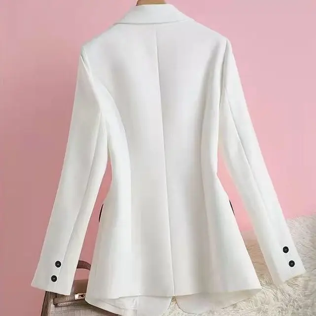 

Ladies Blazers High Quality Geometric Eelgant Prom Girls Tie-Waist Two-Layer Beach Bar Wear-Resistant Lattice Strech Layer Front