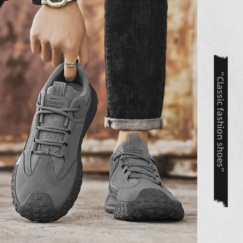 

Men's Breathable Hiking Shoes Anti-Slip Work BootsWear-Resistant Outdoor Casual Sports Shoes Non-Slip Safety Sneakers for Men