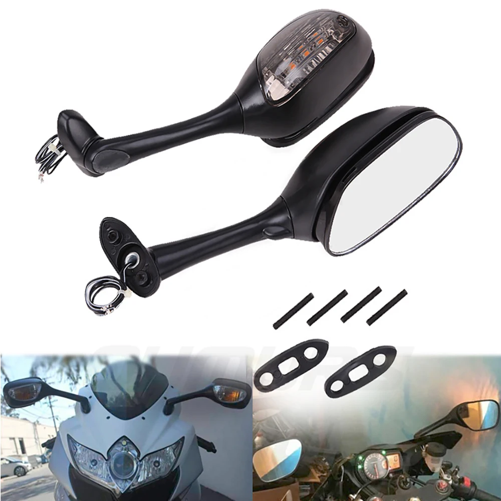 

Motorcycle Rearview Mirrors Side Mirror With LED Turn Signal Light For Suzuki GSXR600 GSXR750 2010-2017 GSXR1000 2009-2016 K11