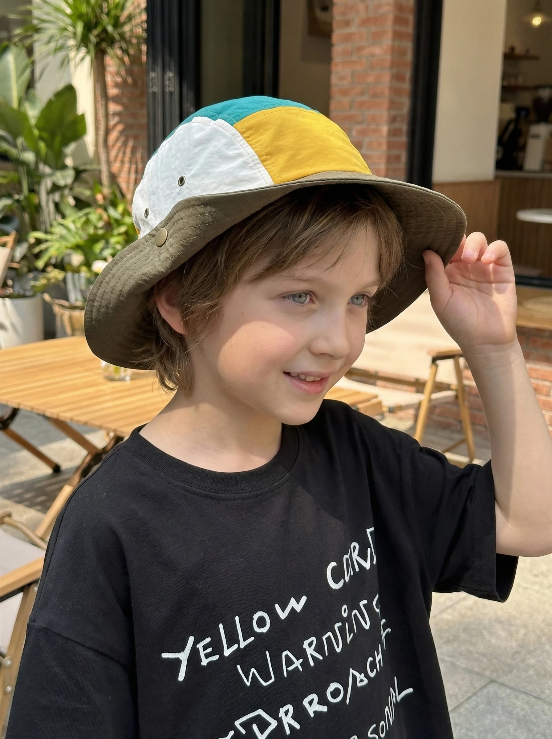 naits-keits-dopane-子供用通気性速乾性日焼け止めカラーブロックフィッシングキャップ夏ファッショナブルなつば広帽子