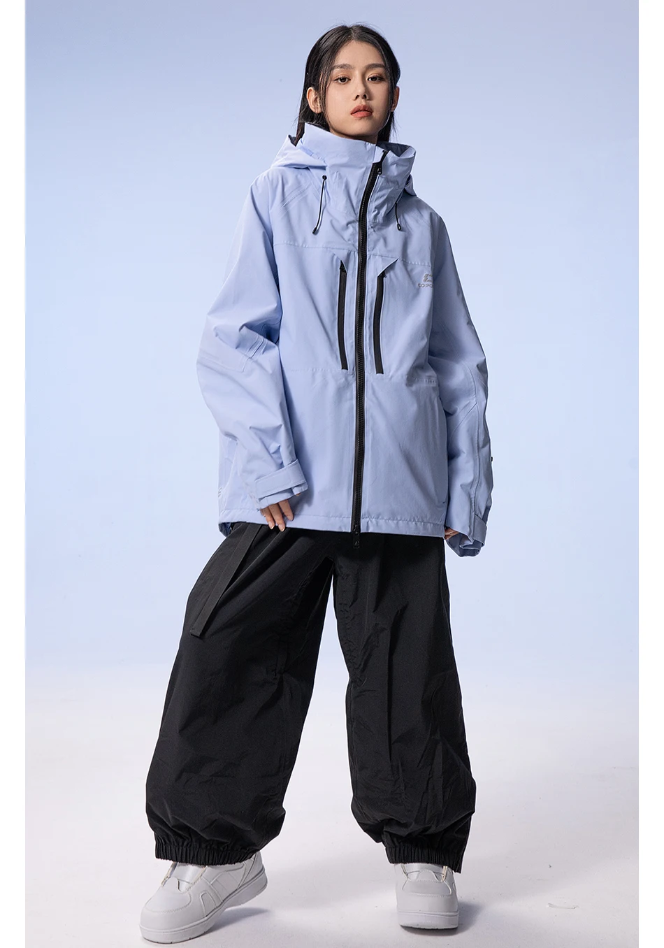COPOZZ Verdickte 3L Skijacke für Herren und Damen, winddicht, wasserdicht, Winter-Ski-Mantel, Skibekleidung, einfarbig, mit Kapuze, warmer Snowboard-Skianzug – Detail 16