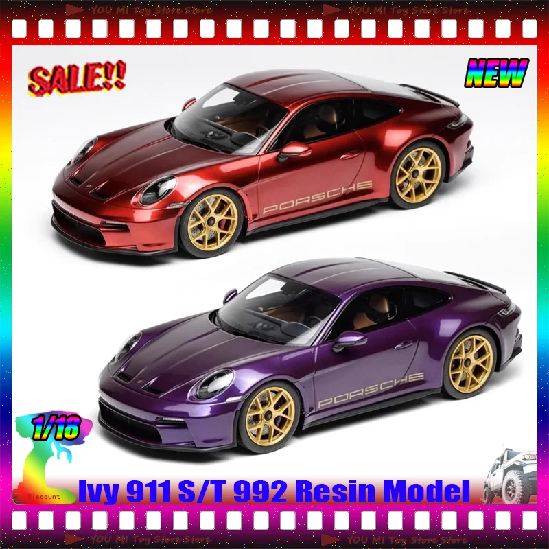 

Новый плющ, масштаб 1:18, 911 S/T 992, имитация смолы, мини-модель автомобиля, цельная Коллекционная игрушка для детей, настраиваемое подарочное украшение