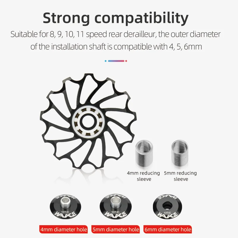 ويك 2 قطعة الدراجة الجبلية MTB بكرة عجلة دليل تحمل السيراميك الخلفي Derailleur 11T/13T نقل الطريق دراجة لركوب الدراجات