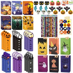 2023 new Halloween stationery pumpkin ruler skull book bat eraser pencil kids Halloween DIY decompression learning gift set