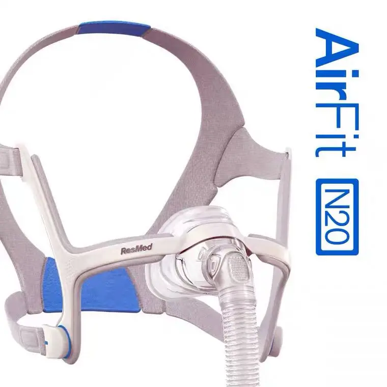 قناع الأنف Resmed AirFit N20 لترقية CPAP طقم تجميع الكوع للإطار مع أنبوب إطار القبعات ووسادة لـ N20