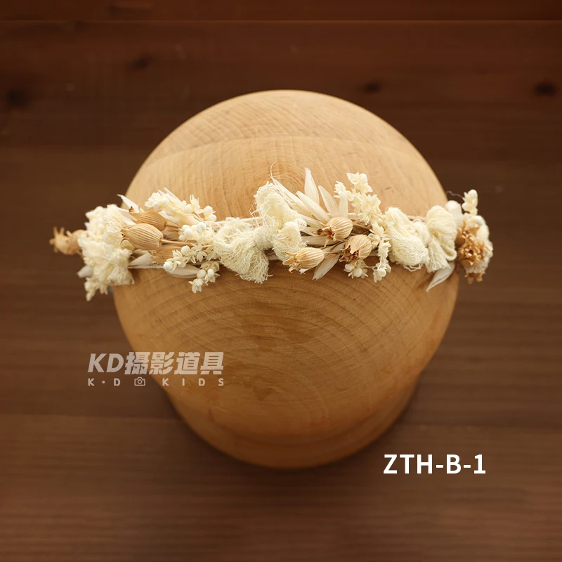 Fascia per capelli con fiori artificiali Accessori per fotografia per bambini Luna piena Neonata Ragazzo Copricapo floreale regolabile Puntelli per foto neonato