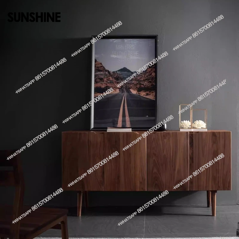 

North American Black Walnut Modern Simple Tea Cabinet, Restaurant Locker