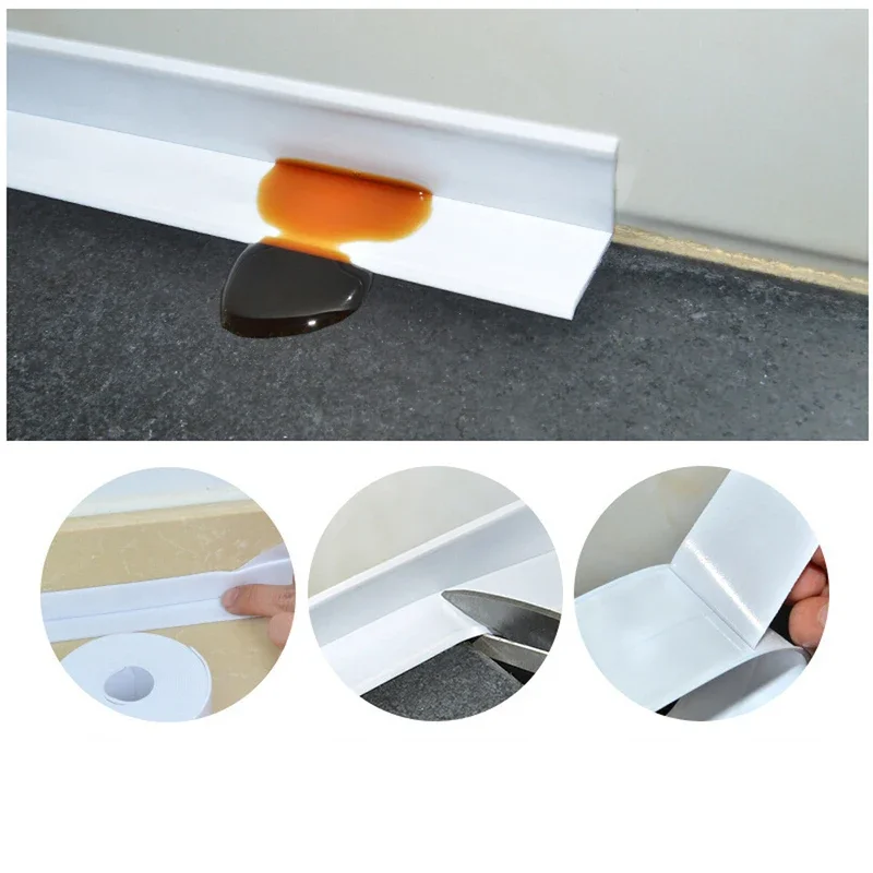 Shower Bath Sealing Tape Strips PVC Self Adhesive Waterproof Wall Sticker for Bathroom Kitchen Seal Caulk Strip Sink Mold Proof image 5