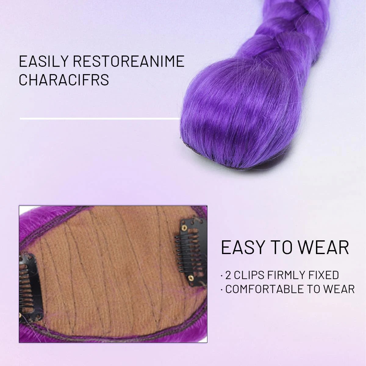 26 بوصة الاصطناعية Skpop الأرجواني ذيل حصان شعر مستعار تأثيري الضوء الأحمر الأرجواني الداكن الأرجواني النمر الفم كليب ذيل حصان