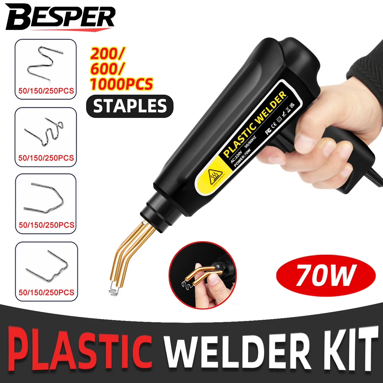 70W Plastic Welding Machine Plastic Welding Gun with Staples Bumper Repair Car Tools Kit for Car Bumper Repair