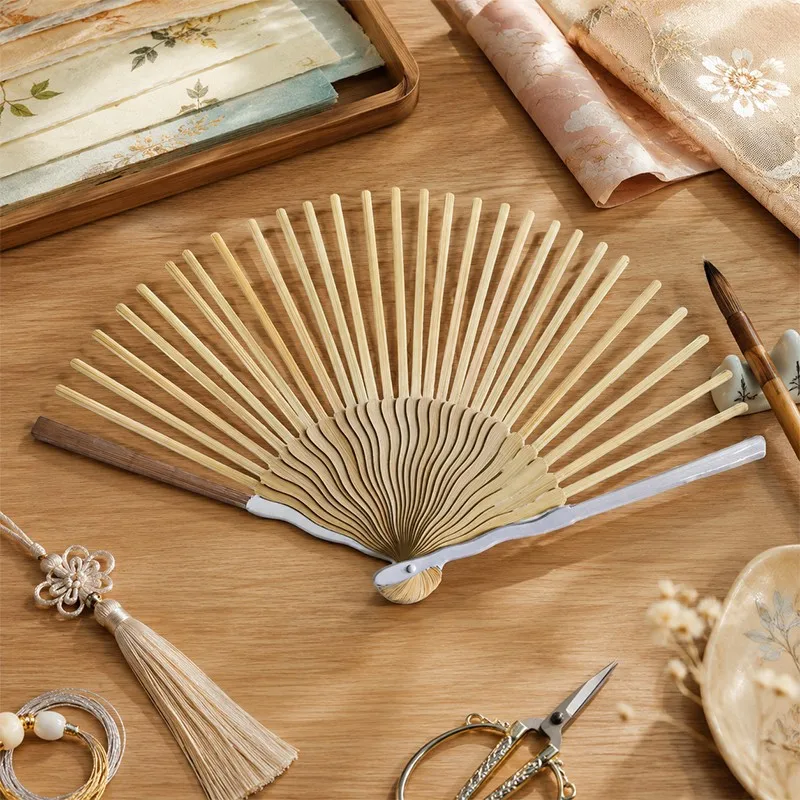 5pcs Frame Bamboo Fan Unfinished Folding Fan Bones 30Ribs DIY Craft Fan Skeleton Perform Props Wedding Party Home Decoration New