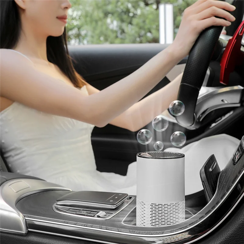 

Car Air Purifier for Home Purifier Hepa Filters Desktop Purifier USB Rechargeable Portable Air Cleaner Diffuser-Gray