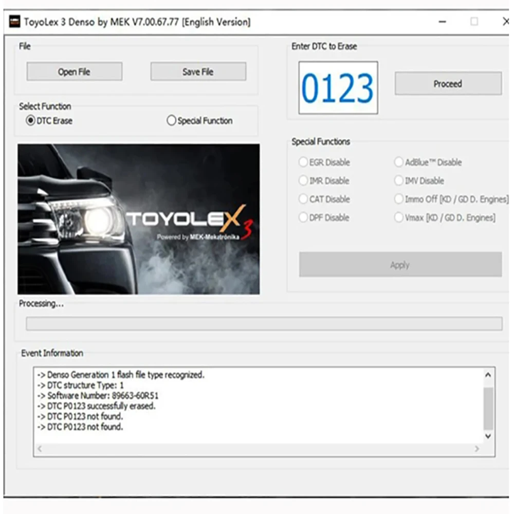 Software for Toyolex 3 with unlimited Keygen for Lexus Denso Mascheramento DTC Disable Funziona for Kess Ktag ECU Tuning