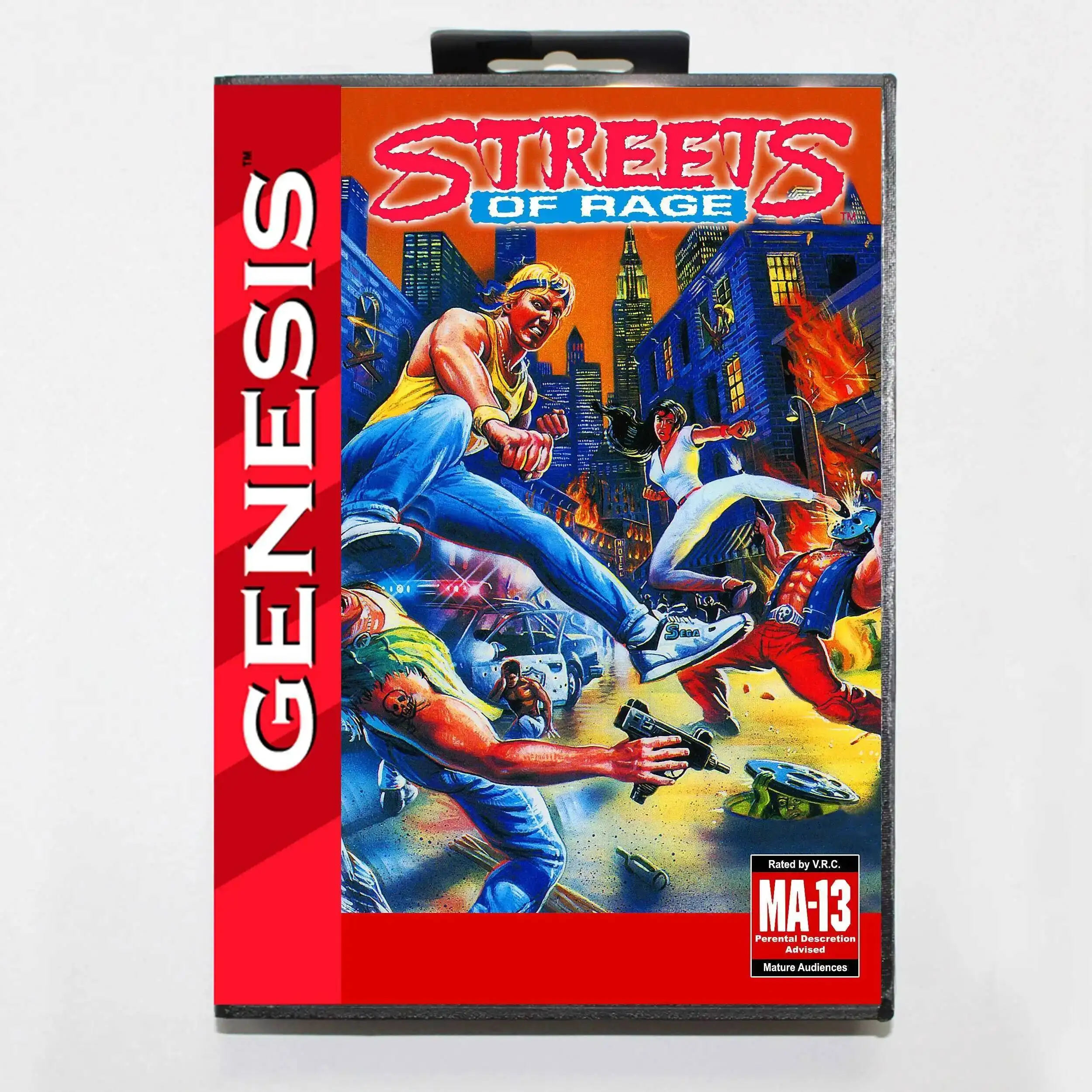 Cartão de jogo Streets Of Rage MD 16 Bit USA Cover para cartucho de console de videogame Sega Megadrive Genesis