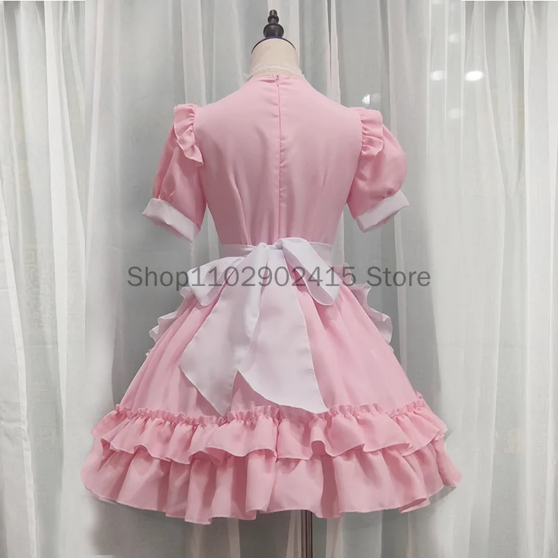 Halloween Party Cosplay Anime Kawaii Clothing Sexy Lolita Pink Maid Dress Japanese Sweet Women Kawaii Dress Role Play Costume