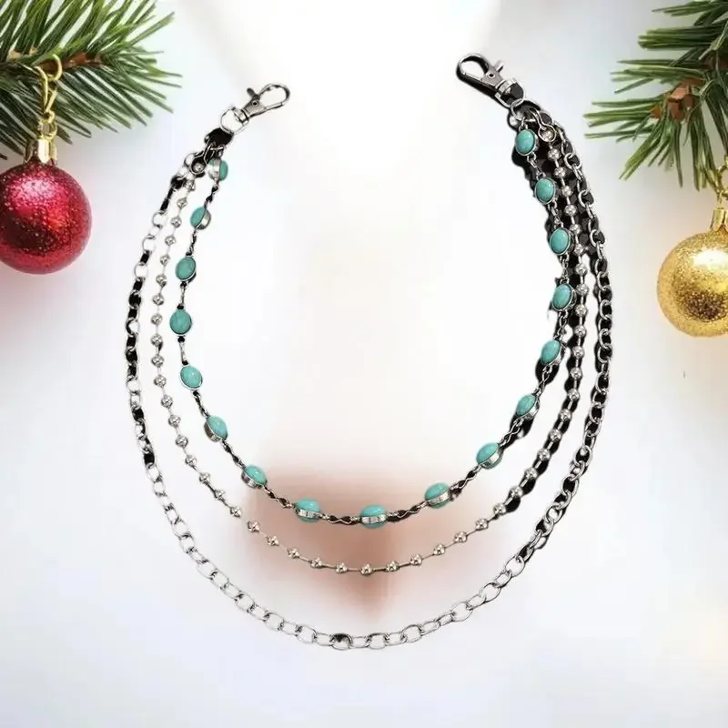 Мужская цепочка для брюк с крестом из искусственного жемчуга в стиле панк-рок; Модные многослойные джинсовые цепочки в стиле хип-хоп на талии безделушки