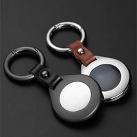 For Airtags Case Metal Keychain for Apple Air Tag Leather Connect Matte Anti-lost Tracker Locator Cover for Pet Bag Luagge