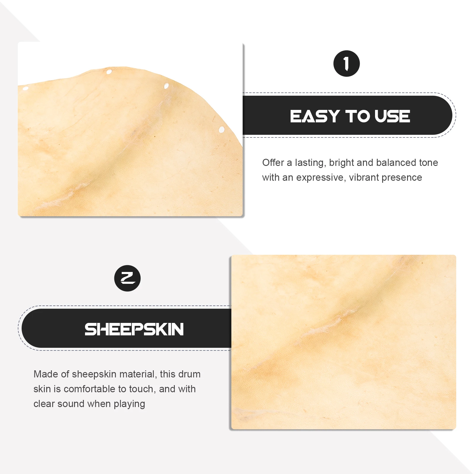 

Sheepskin Head Replacement Accessories for 8 Inch H Percussion Doumbek Skin African Drum Skin Doumbek Drum Parts